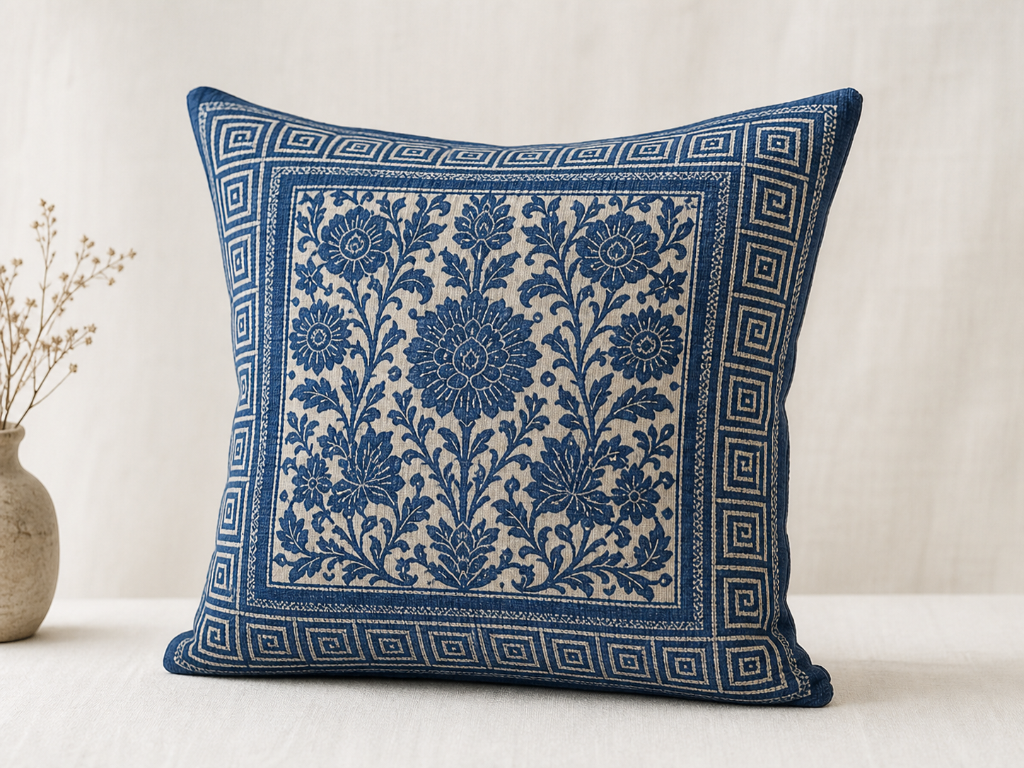 Indigo Print Cushion Cover
