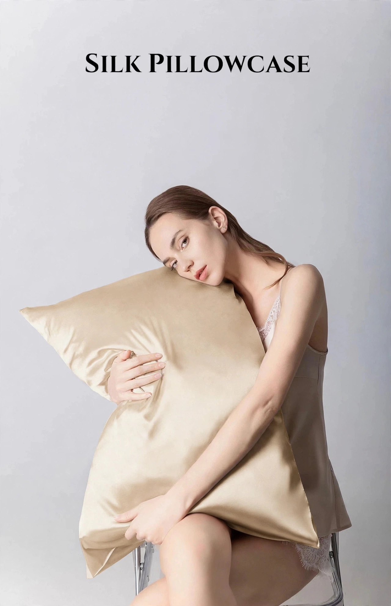 22 Momme Mulberry Silk Pillowcase — Queen, Champagne