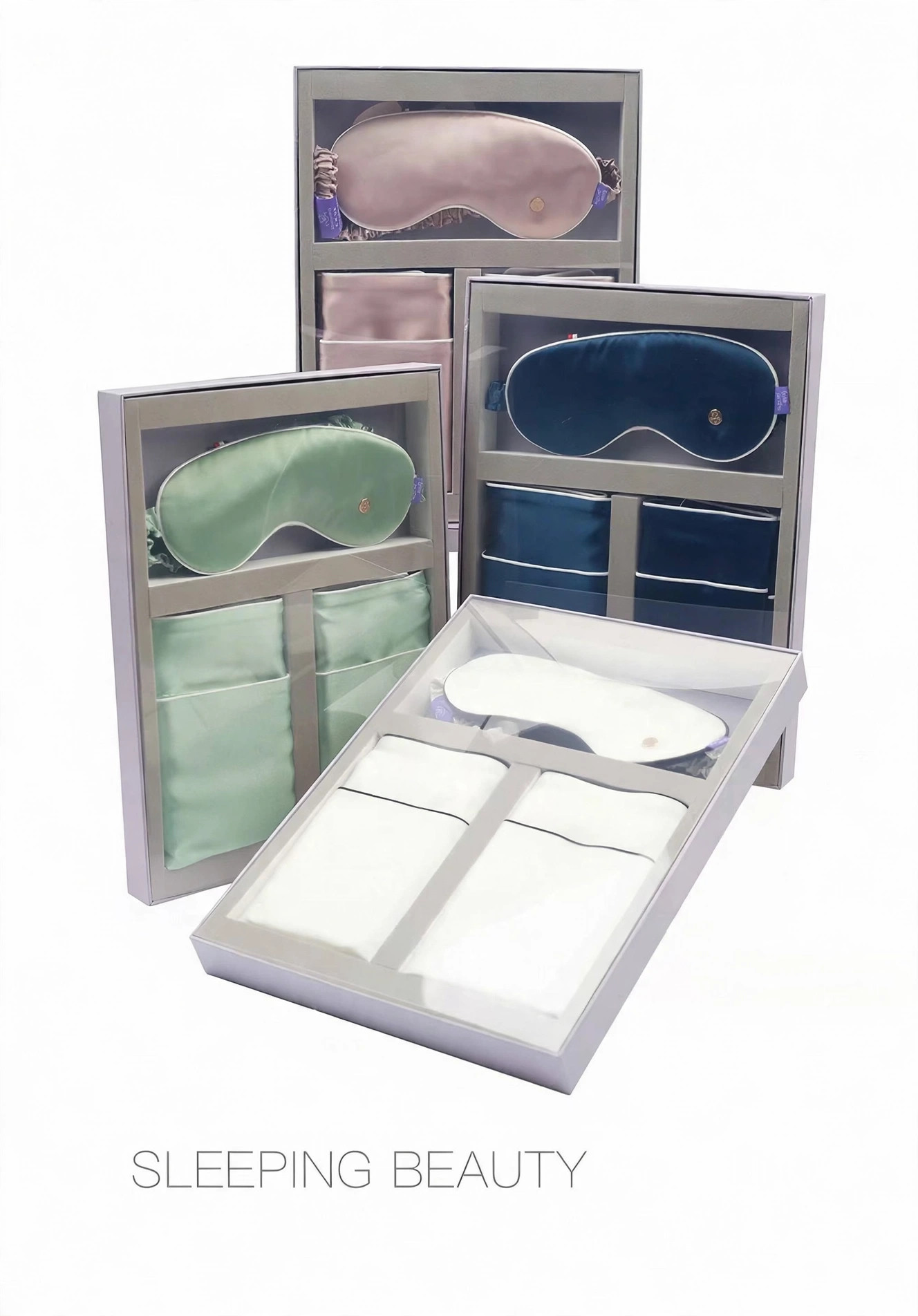 Silk Gift Set (22 Momme Pillowcase Queen, Ivory + Eye Mask)